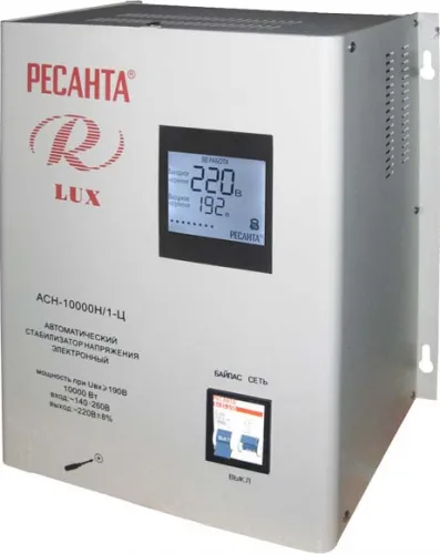 Стабилизатор напряжения однофазный РЕСАНТА АСН-10 000 Н/1-Ц Lux [63/6/18]